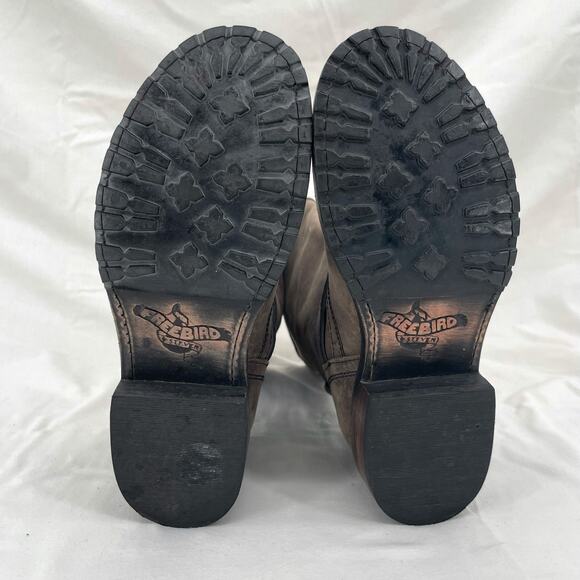 Freebird By Steven Prince Boot Gray Engineer Buckle Biker Moto Boots Size 7 - Picture 11 of 16